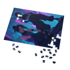 Alternative view of Neon Cyberpunk Ninjas Jigsaw Puzzle — 500 Pieces, Glossy Tin Box