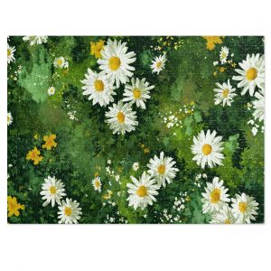 Spring Meadow Daisies Jigsaw Puzzle — 500 Pieces, Glossy Tin