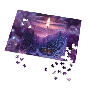 Alternative view of Winter Candle Scene Jigsaw Puzzle — 500 Pieces, Glossy Tin Gift Box