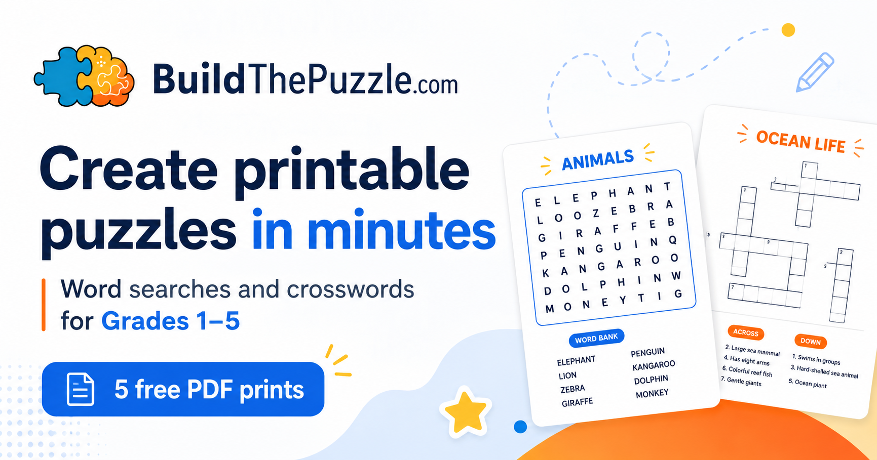 BuildThePuzzle | Printable Puzzle Generator for Teachers and Parents ...